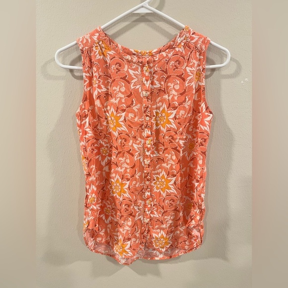 LOFT Tops - LOFT Floral Sleeveless Button-Down Blouse- size small